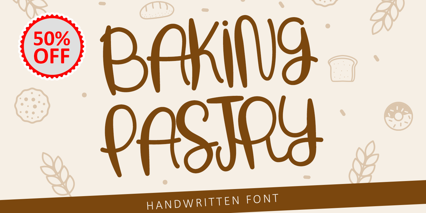 Beispiel einer Baking Pastry Regular-Schriftart